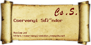 Cservenyi Sándor névjegykártya