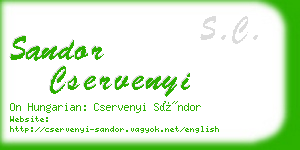 sandor cservenyi business card